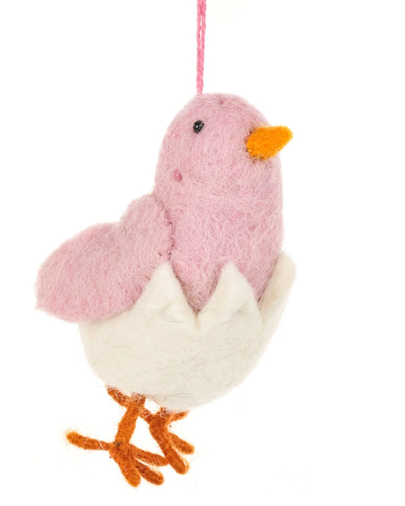 Felt So Good - Handmade Felt Easter Decoration - Chirpy Chick - Pink