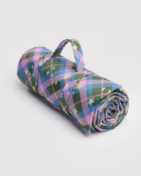 Baggu - Puffy Picnic Blanket - Green Star Plaid *PRE-ORDER dispatch after Oct 16th*