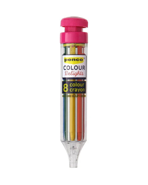 Penco - 8 Colour Crayon Pen - Pink