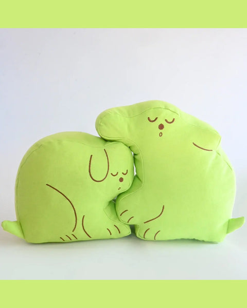 Natali Koromoto - "Perfect Nap" Dog Throw Pillow Set - Kiwi