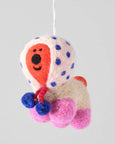 Wrap - Hanging Felt Ornament - Pom Pom