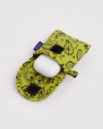 Baggu - Puffy Earbuds Case - Chartreuse Paisley - *PRE-ORDER FOR SHIPPING AFTER MONDAY OCTOBER 12TH*