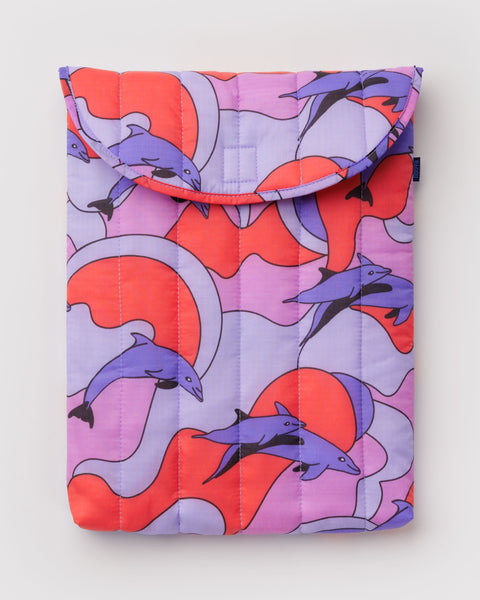 Baggu - Puffy Laptop Sleeve - 16 Inch - Dolphins