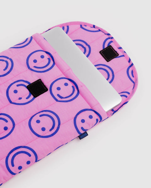 Baggu - Puffy Laptop Sleeve - 16 Inch - Pop Pink Happy