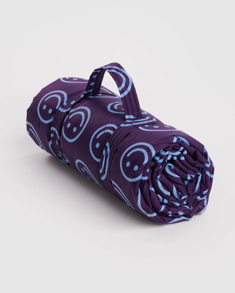 Baggu - Puffy Picnic Blanket - Indigo Happy