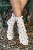 Le Bon Shoppe - Ruffled Hugger Crew Socks - Cream Petal