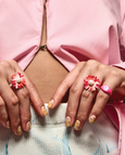 Bianca Mavrick - Painted Daisy Ring - Pink