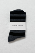 Le Bon Shoppe - Wally Socks - Wide /  Charcoal Stripe