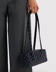 Baggu - Small Nylon Bowler Bag - Black and Sky Blue Micro Dot