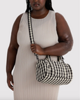 Baggu - Nylon Duffle Bag - Black and Cream Gingham