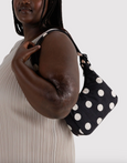 Baggu - Mini Nylon Shoulder Bag - Black and Cream Polka Dot - *PRE-ORDER FOR SHIPPING AFTER MONDAY OCTOBER 12TH*