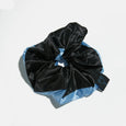 Chunks - Large Silk Scrunchie in Black & Blue