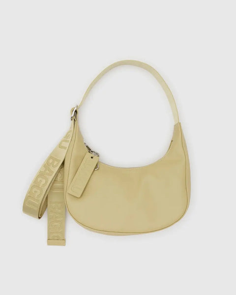 Baggu - Small Recycled Leather Crescent Bag - Straw