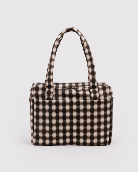Baggu - Small Cloud Carry On - Blurred Gingham Brown
