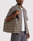 Baggu - Small Cloud Carry On - Blurred Gingham Brown