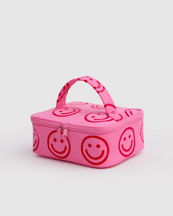 Baggu - Small Cosmetic Case - Azalea Pink Happy - *PRE-ORDER FOR SHIPPING AFTER MONDAY OCTOBER 12TH*