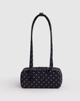 Baggu - Small Nylon Bowler Bag - Black and Sky Blue Micro Dot