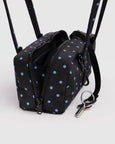 Baggu - Small Nylon Bowler Bag - Black and Sky Blue Micro Dot