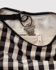 Baggu - Small Nylon Crescent Bag - Black And Cream Gingham