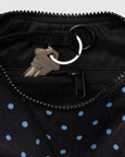 Baggu - Small Nylon Crescent Bag - Black and Sky Blue Micro Dot - PRE-ORDER FOR SHIPPING AFTER MONDAY OCTOBER 12TH*