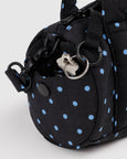 Baggu - Small Nylon Duffle Bag - Black and Sky Blue Micro Dot - PRE-ORDER FOR SHIPPING AFTER MONDAY OCTOBER 12TH*