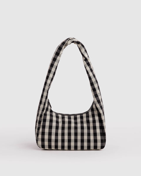 Baggu - Small Nylon Meringue Bag - Black and Cream Gingham