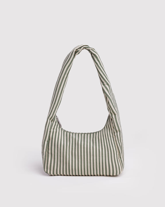 Baggu - Small Nylon Meringue Bag - Sage Stripe