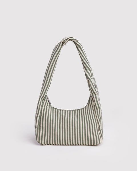 Baggu - Small Nylon Meringue Bag - Sage Stripe
