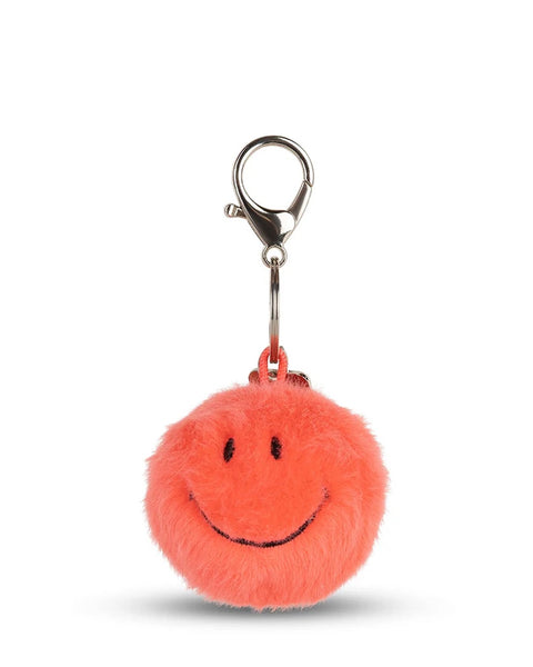 Bon Ton Toys - Smiley Keychain ECO Fuzzy Bright - Coral