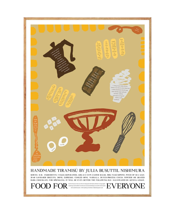 Food For Everyone - A3 Print - Handmade Tiramisù by Julia Busuttil Nishimura