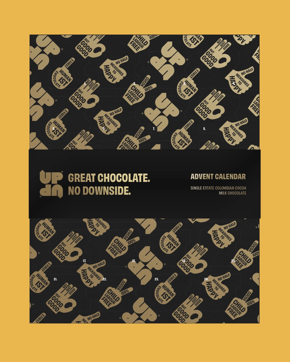 Up-Up Advent Calendar - Milk chocolate Neapolitans - Original Milk & Salted Caramel - 100g