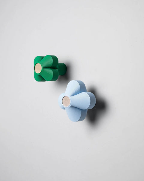 Warren & Laetitia - Amy Coat Hooks - Sky Blue/Green (set of 2)