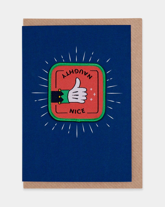 Evermade - Naughty or Nice Iron-On Patch Christmas Card