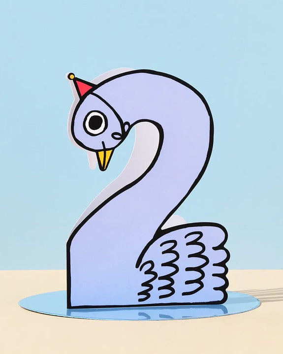 Wrap - 2nd Birthday Number Card - Swan