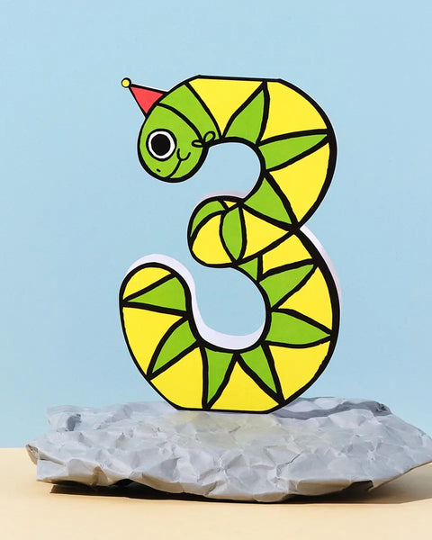 Wrap - 3rd Birthday Number Card - Snake