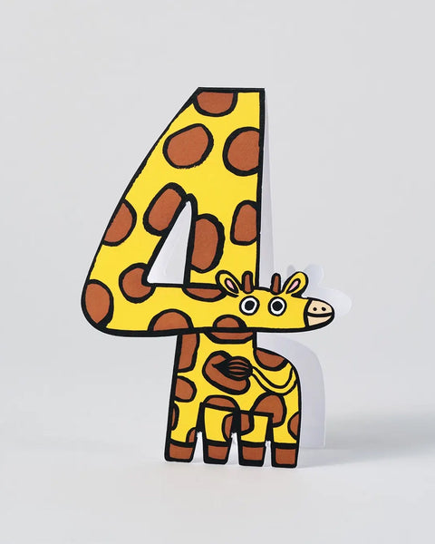 Wrap - 4th Birthday Number Card - Giraffe