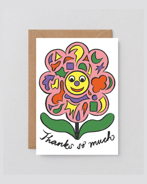Wrap - Greetings Card - Thanks So Much Flower