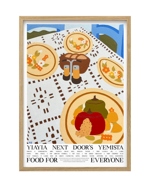Food For Everyone - A3 Print - Yiayia Next Door's Yemista by Yiayia Next Door & Maya Barnstone