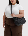 Baggu - Medium Nylon Crescent Bag - Charcoal Ditsy Floral