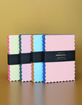 Idlewild Co. Mini Wave Shaped Notepad - Peach + Indigo Edge