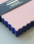 Idlewild Co. Mini Wave Shaped Notepad - Peach + Indigo Edge