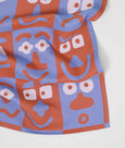 Wrap - Tea Towel - Making Faces Blue/Brown