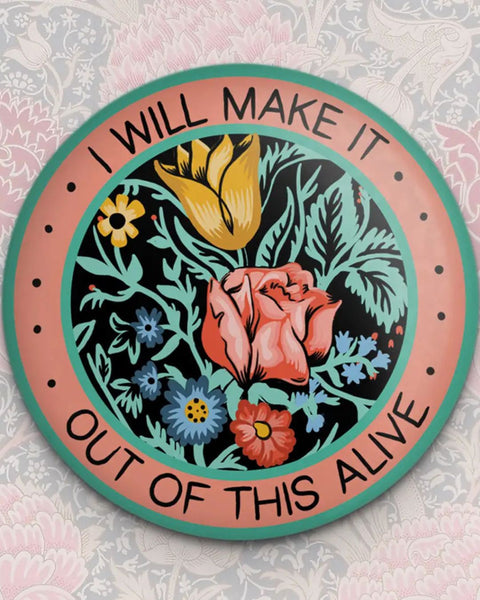 Stay Home Club - Alive Floral Magnet