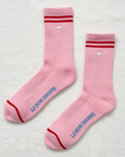 Le Bon Shoppe - Embroidered Boyfriend Socks - Amour Pink + Heart