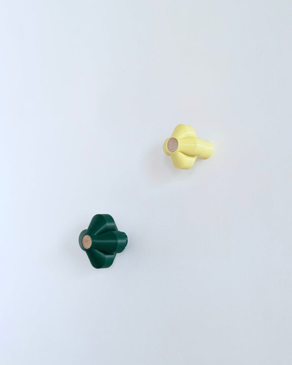 Warren & Laetitia - Amy Coat Hooks - Pastel Green/Yellow (set of 2)