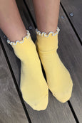Le Bon Shoppe - Petite Ruffled Modal Socks - Butter and Baby Blue