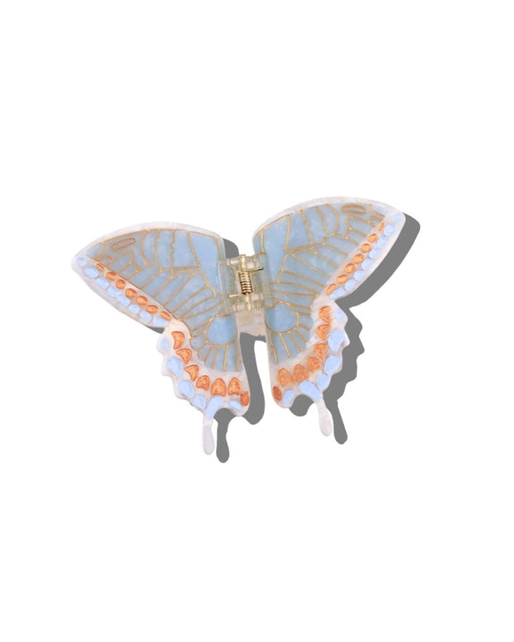 Solar Eclipse - Swallowtail Butterfly Hair Claw - Baby Blue