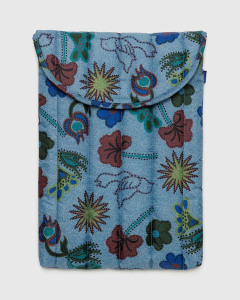 Baggu - Puffy Laptop Sleeve - 16 Inch - Digital Denim Birds *PRE-ORDER FOR SHIPPING AFTER MAY 8TH*