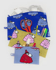 Baggu - Flat Pouch Set - Puffer Snoopy