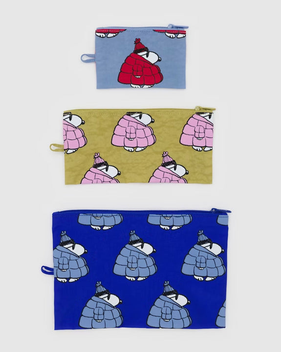 Baggu - Flat Pouch Set - Puffer Snoopy